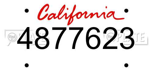 4877623 California License Plate