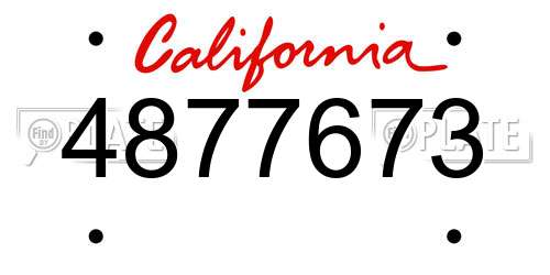 4877673 California License Plate