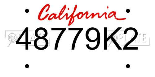 48779K2 California License Plate
