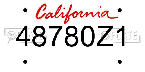 48780Z1 California License Plate