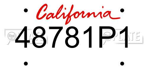 48781P1 California License Plate