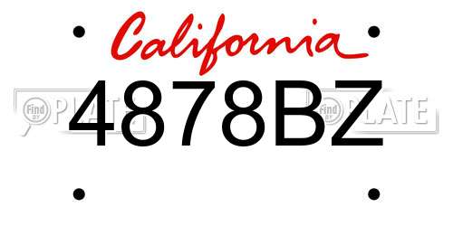 4878BZ California License Plate