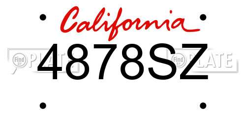 4878SZ California License Plate