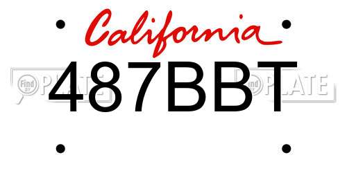 487BBT California License Plate