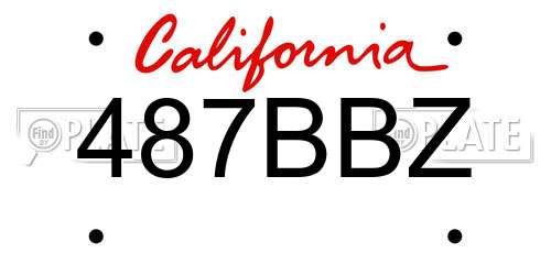 487BBZ California License Plate