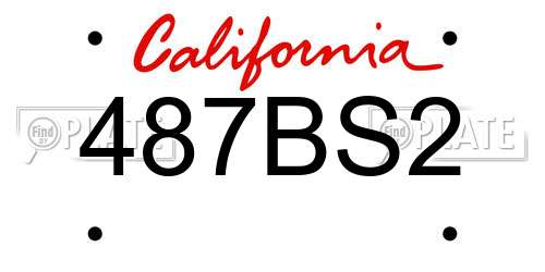 487BS2 California License Plate