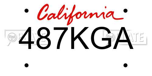 487KGA California License Plate
