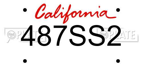 487SS2 California License Plate