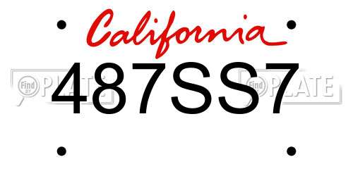 487SS7 California License Plate