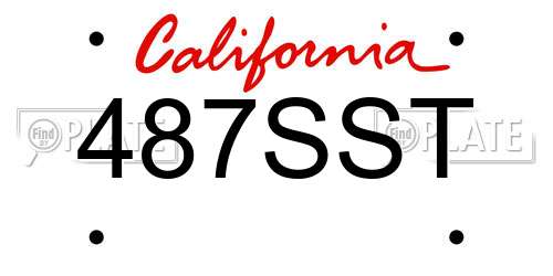 487SST California License Plate