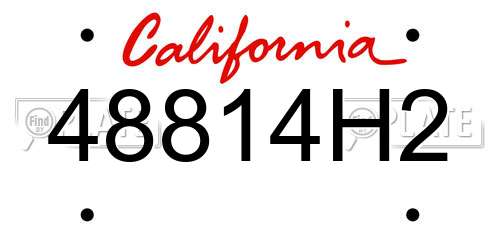 48814H2 California License Plate