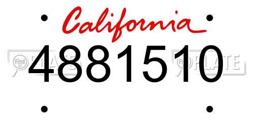4881510 California License Plate