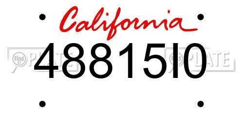 48815I0 California License Plate