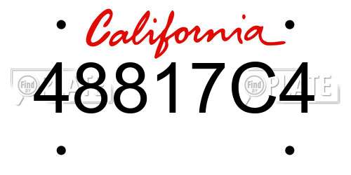 48817C4 California License Plate