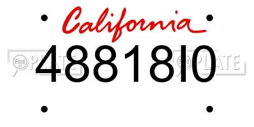 48818I0 California License Plate