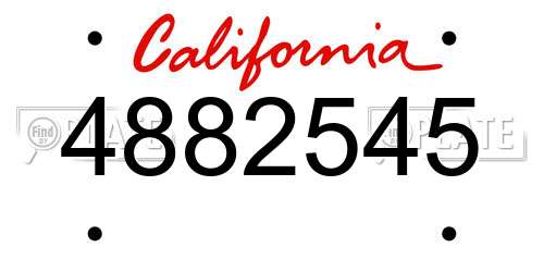 4882545 California License Plate