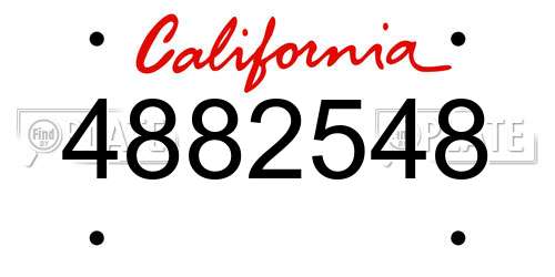 4882548 California License Plate