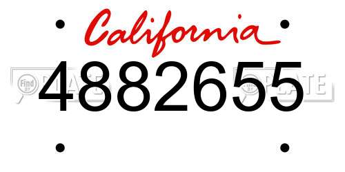 4882655 California License Plate