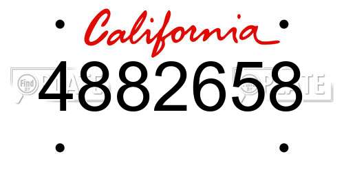 4882658 California License Plate
