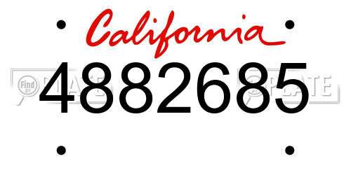 4882685 California License Plate