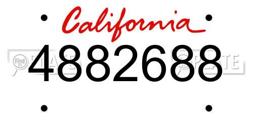 4882688 California License Plate