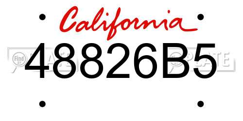 48826B5 California License Plate