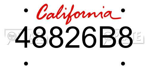 48826B8 California License Plate