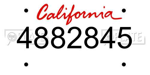 4882845 California License Plate