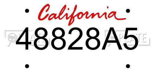 48828A5 California License Plate