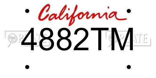 4882TM California License Plate