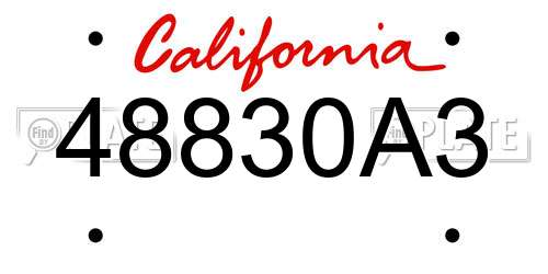 48830A3 California License Plate