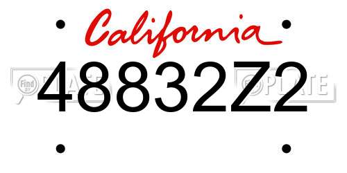 48832Z2 California License Plate