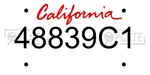48839C1 California License Plate