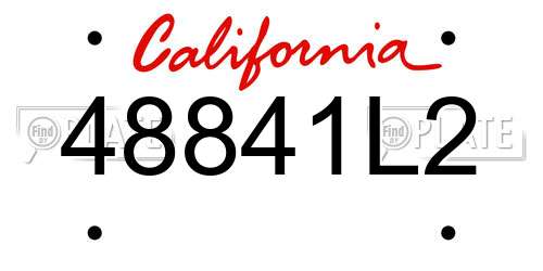 48841L2 California License Plate