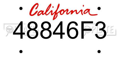 48846F3 California License Plate