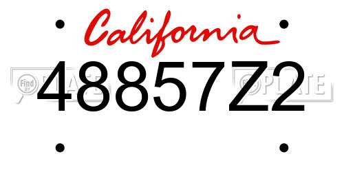 48857Z2 California License Plate