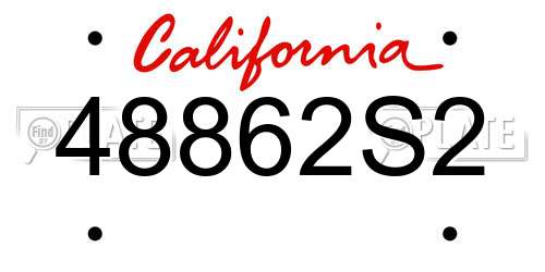 48862S2 California License Plate