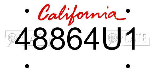 48864U1 California License Plate