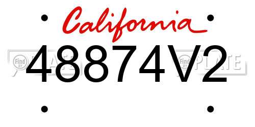 48874V2 California License Plate