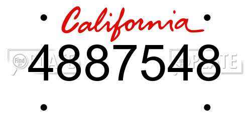 4887548 California License Plate