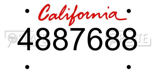 4887688 California License Plate