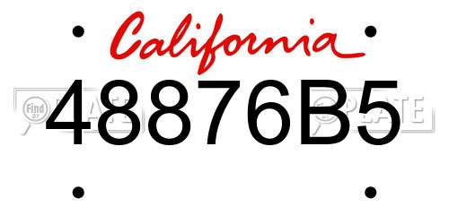 48876B5 California License Plate