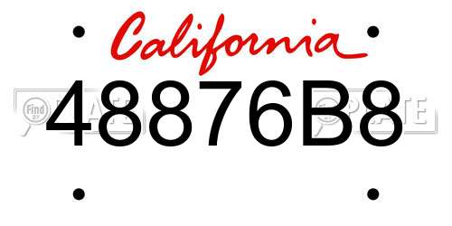 48876B8 California License Plate