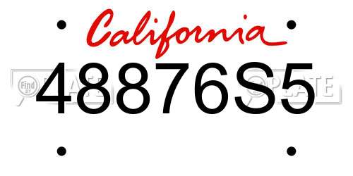 48876S5 California License Plate