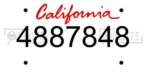 4887848 California License Plate