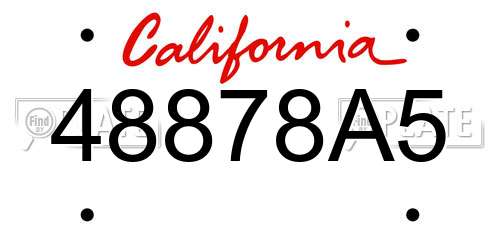 48878A5 California License Plate