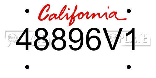 48896V1 California License Plate