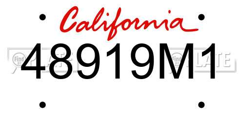 48919M1 California License Plate