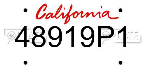 48919P1 California License Plate