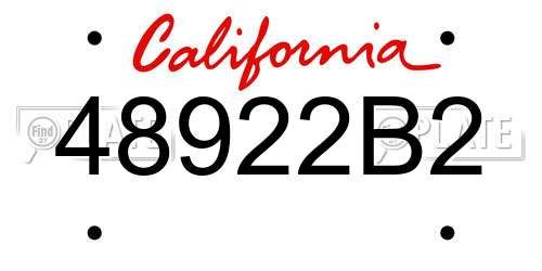 48922B2 California License Plate